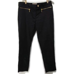 MICHAEL KORS black ankle pants gold zippers